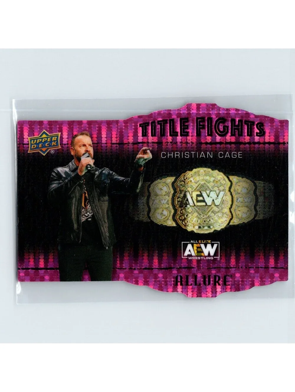 2022 Upper Deck AEW Allure Christian Cage #TF-11 Title Fights Pink #/100